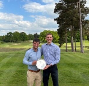 Charlie Gotke and Jamie Bourne, winners of the 2025 charity golf day.